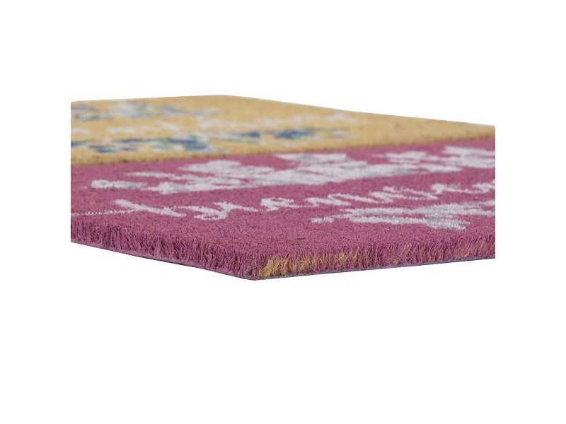 Изтривалка за Врата DKD Home Decor Сив Розов Кафяв Гума Бял 2 броя Кокосови влакна (60 x 40 x 1,5 cm)