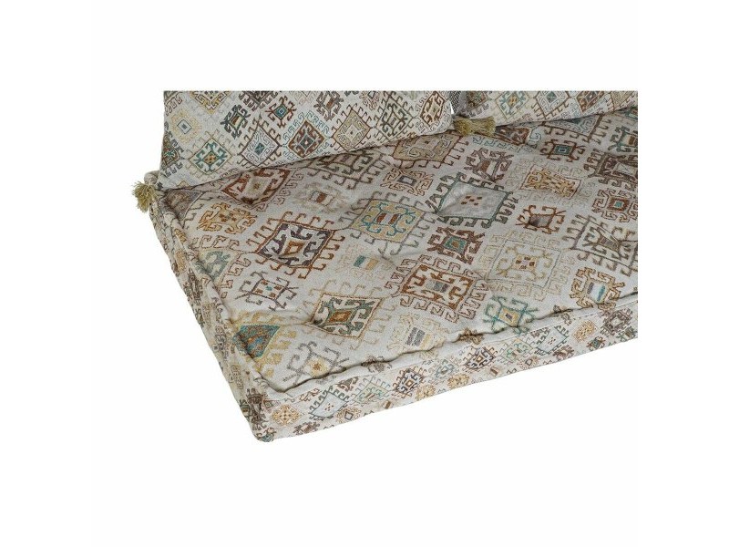 Двуместно канапе DKD Home Decor Жълт Кафяв Бежов 145 x 76 x 13 cm