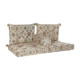 Двуместно канапе DKD Home Decor Жълт Кафяв Бежов 145 x 76 x 13 cm