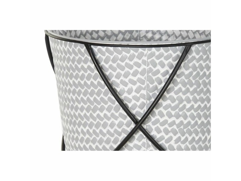 Комплект Саксии за цветя DKD Home Decor Черен Сив Метал Желязо Квадратек 30 x 40 cm 37 x 37 x 82 cm (2 броя)