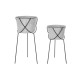 Комплект Саксии за цветя DKD Home Decor Черен Сив Метал Желязо Квадратек 30 x 40 cm 37 x 37 x 82 cm (2 броя)