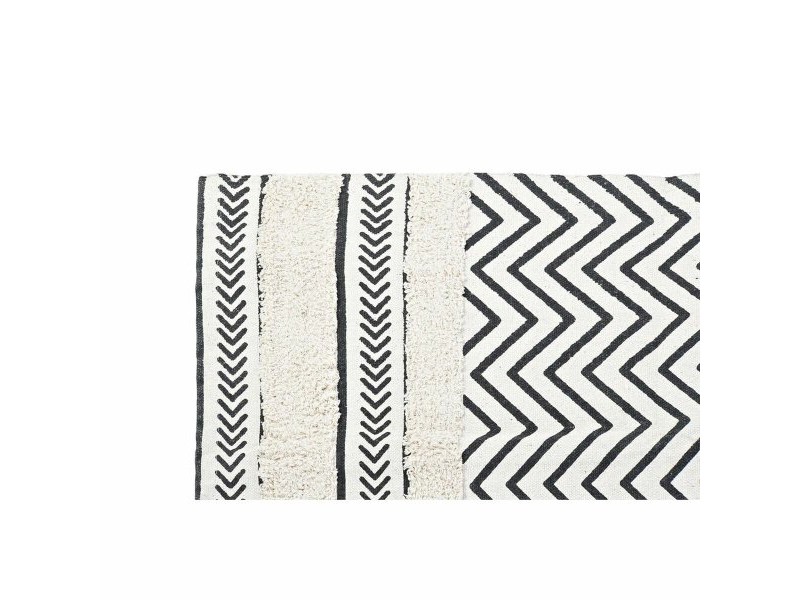 Килим DKD Home Decor Черен Зиг-Заг Бял (160 x 226 x 0,7 cm) Килим DKD Home Decor Черен Зиг-Заг Бял (160 x 226 x 0,7 cm)