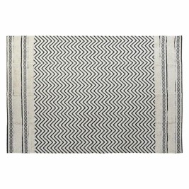 Килим DKD Home Decor Черен Зиг-Заг Бял (160 x 226 x 0,7 cm)