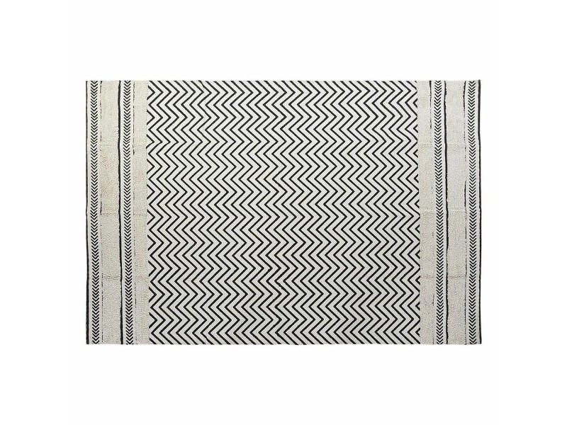 Килим DKD Home Decor Черен Зиг-Заг Бял (160 x 226 x 0,7 cm) Килим DKD Home Decor Черен Зиг-Заг Бял (160 x 226 x 0,7 cm)
