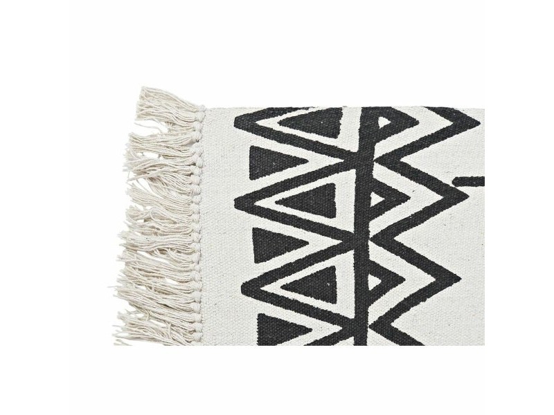 Килим DKD Home Decor 160 x 250 x 0,7 cm Черен полиестер Памук Бял Ikat Boho