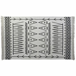 Килим DKD Home Decor 160 x 250 x 0,7 cm Черен полиестер Памук Бял Ikat Boho