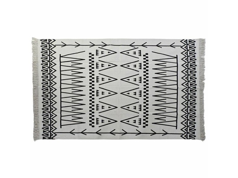 Килим DKD Home Decor 160 x 250 x 0,7 cm Черен полиестер Памук Бял Ikat Boho Килим DKD Home Decor 160 x 250 x 0,7 cm Черен полиестер Памук Бял Ikat Boho