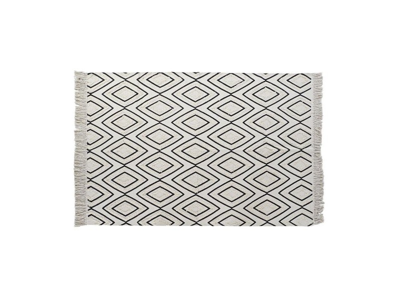 Килим DKD Home Decor Черен Бял (120 x 190 x 0,7 cm)