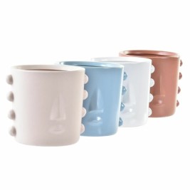 Саксия DKD Home Decor Лице Каменинов (15 x 13 x 12,5 cm) (4 броя)
