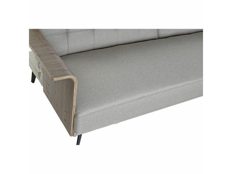 Разтегателен диван DKD Home Decor 203 x 87 x 81 cm Черен Бежов Метал Кафяв