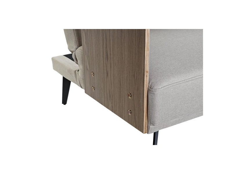 Разтегателен диван DKD Home Decor 203 x 87 x 81 cm Черен Бежов Метал Кафяв