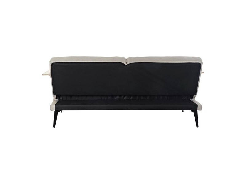 Разтегателен диван DKD Home Decor 203 x 87 x 81 cm Черен Бежов Метал Кафяв