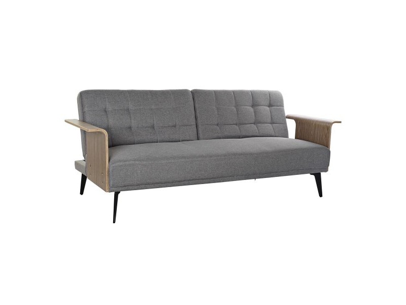 Разтегателен диван DKD Home Decor Кафяв Сив Метал Град 203 x 87 x 81 cm Разтегателен диван DKD Home Decor Кафяв Сив Метал Град 203 x 87 x 81 cm