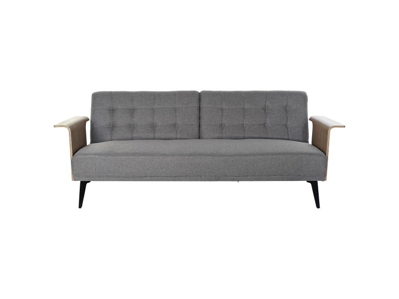 Разтегателен диван DKD Home Decor Кафяв Сив Метал Град 203 x 87 x 81 cm