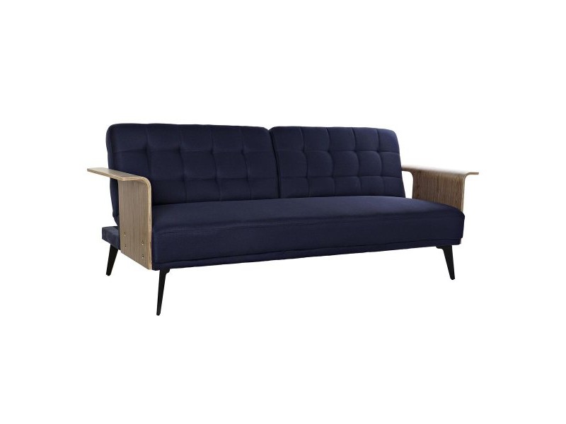 Разтегателен диван DKD Home Decor Син Кафяв Черен Метал Модерен Град 203 x 87 x 81 cm
