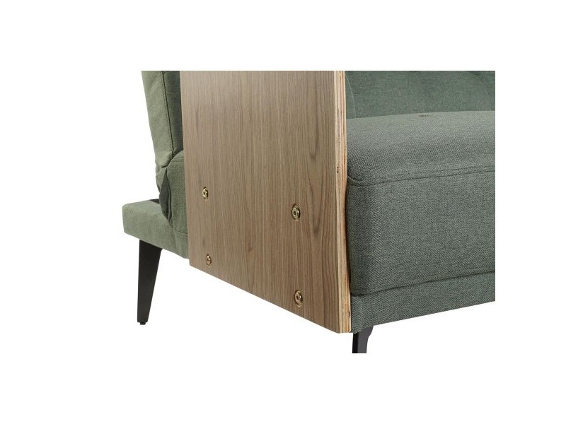 Разтегателен диван DKD Home Decor 203 x 87 x 81 cm Черен Метал Кафяв Зелен