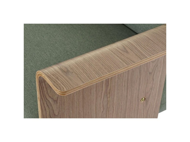Разтегателен диван DKD Home Decor 203 x 87 x 81 cm Черен Метал Кафяв Зелен