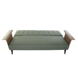 Разтегателен диван DKD Home Decor 203 x 87 x 81 cm Черен Метал Кафяв Зелен