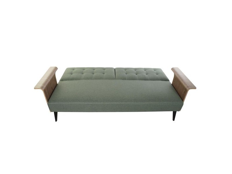 Разтегателен диван DKD Home Decor 203 x 87 x 81 cm Черен Метал Кафяв Зелен