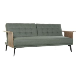 Разтегателен диван DKD Home Decor 203 x 87 x 81 cm Черен Метал Кафяв Зелен