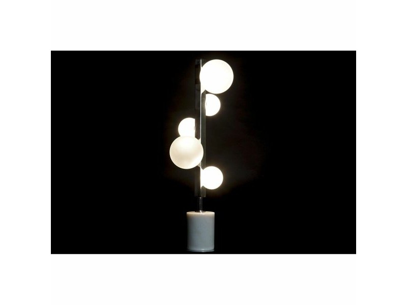 Настолна лампа DKD Home Decor Бял Сребрист Кристал Мрамор 220 V 15 x 15 x 68 cm