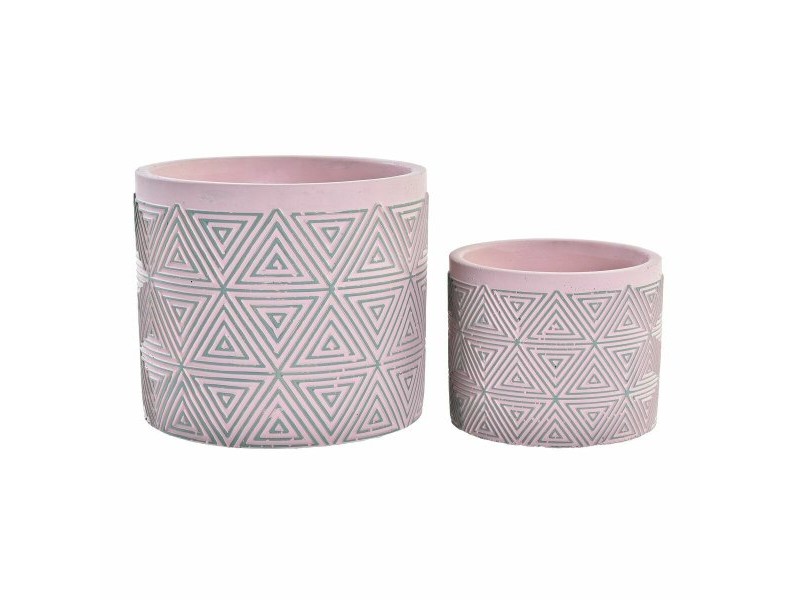 Комплект саксии DKD Home Decor Цимент 2 Части 2 броя (17 x 17 x 15 cm)