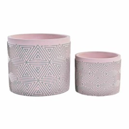 Комплект саксии DKD Home Decor Цимент 2 Части 2 броя (17 x 17 x 15 cm)