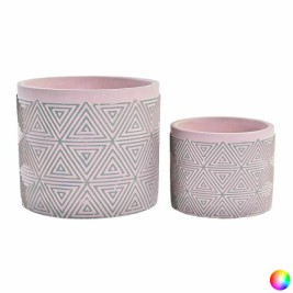 Комплект саксии DKD Home Decor Цимент 2 Части 2 броя (17 x 17 x 15 cm)