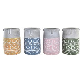 Саксия DKD Home Decor Лице Син Розов Цимент Зелен Жълт (12 x 12 x 18 cm) (4 броя)