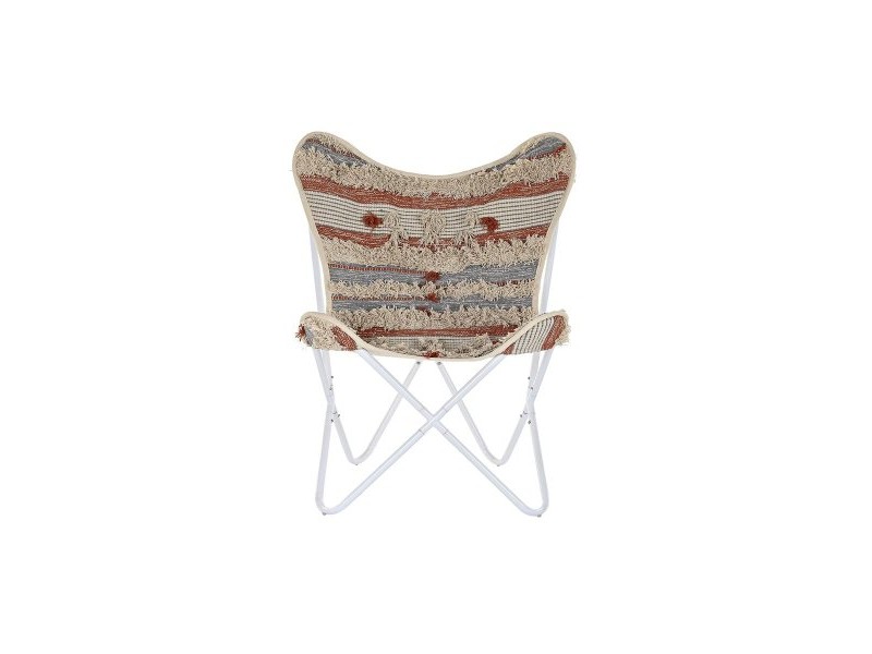 Градинско кресло DKD Home Decor Бял Оранжев Желязо 74 x 65 x 90 cm