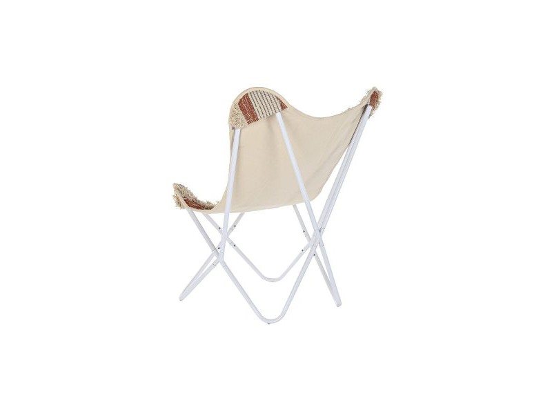 Градинско кресло DKD Home Decor Бял Оранжев Желязо 74 x 65 x 90 cm