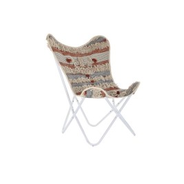 Градинско кресло DKD Home Decor Бял Оранжев Желязо 74 x 65 x 90 cm
