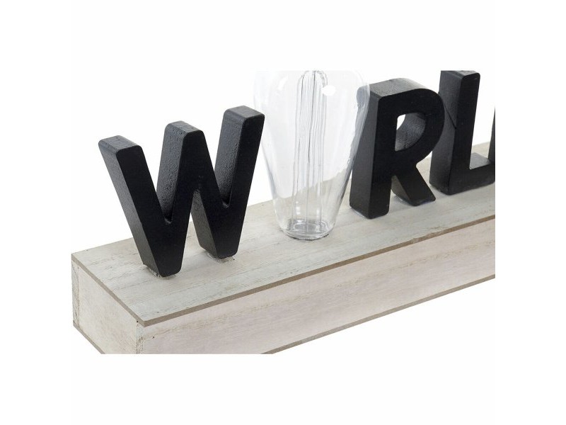 Ярка декорация DKD Home Decor World Черен Метал Дървен MDF 30 x 40 cm 34 x 8 x 16 cm