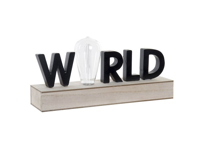 Ярка декорация DKD Home Decor World Черен Метал Дървен MDF 30 x 40 cm 34 x 8 x 16 cm