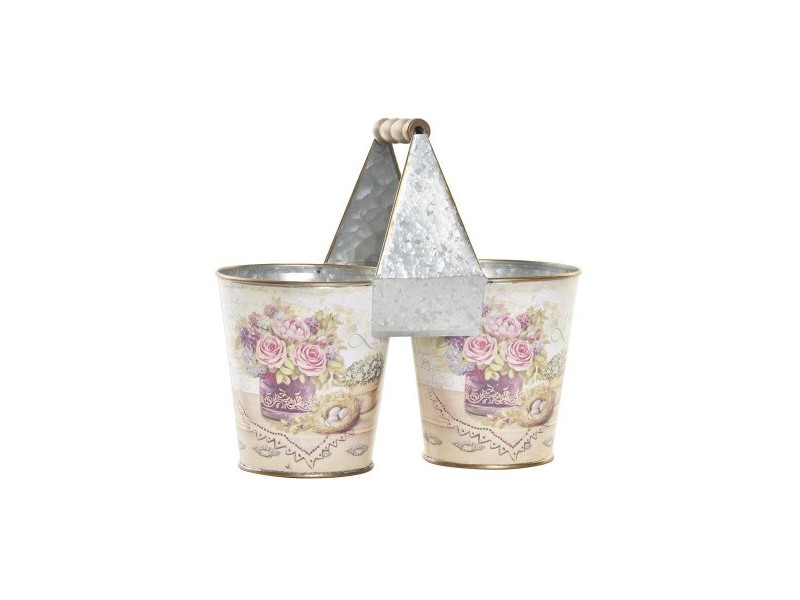 Саксия DKD Home Decor Розов Метал Shabby Chic 24 x 12 x 23 cm