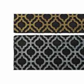 Изтривалка за Врата DKD Home Decor Сребрист Черен Златен Гума Арабин 2 броя (75 x 45 x 0,5 cm)