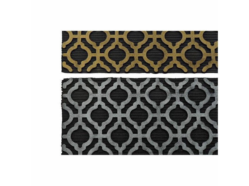 Изтривалка за Врата DKD Home Decor Сребрист Черен Златен Гума Арабин 2 броя (75 x 45 x 0,5 cm)