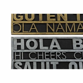 Изтривалка за Врата DKD Home Decor Сребрист Златен Гума 2 броя Град (75 x 45 x 0,5 cm)