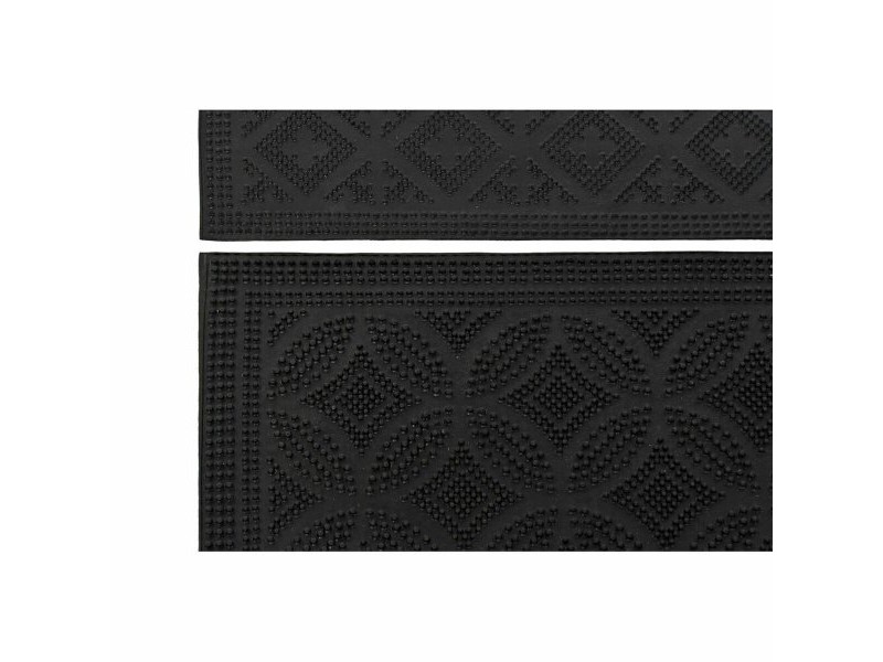 Изтривалка за Врата DKD Home Decor Черен Гума 2 броя (60 x 40 x 0,3 cm)