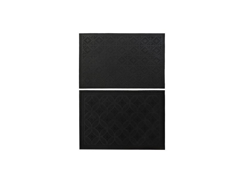 Изтривалка за Врата DKD Home Decor Черен Гума 2 броя (60 x 40 x 0,3 cm)