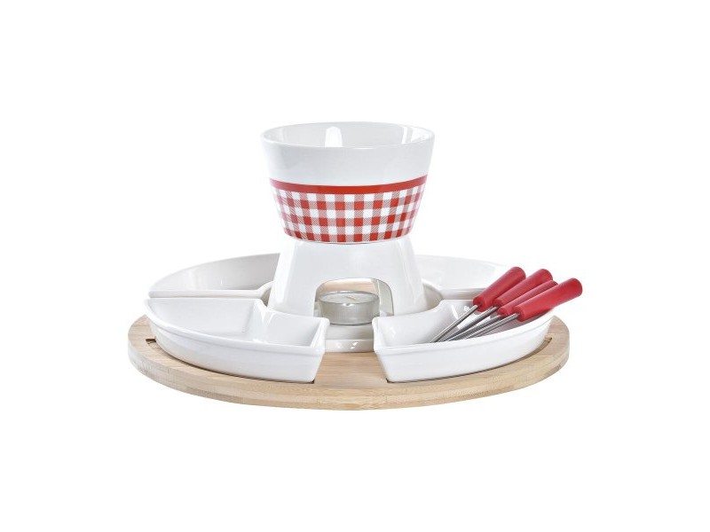 Уред фондю DKD Home Decor Червен 26,5 x 26,5 x 1,5 cm (10 pcs)