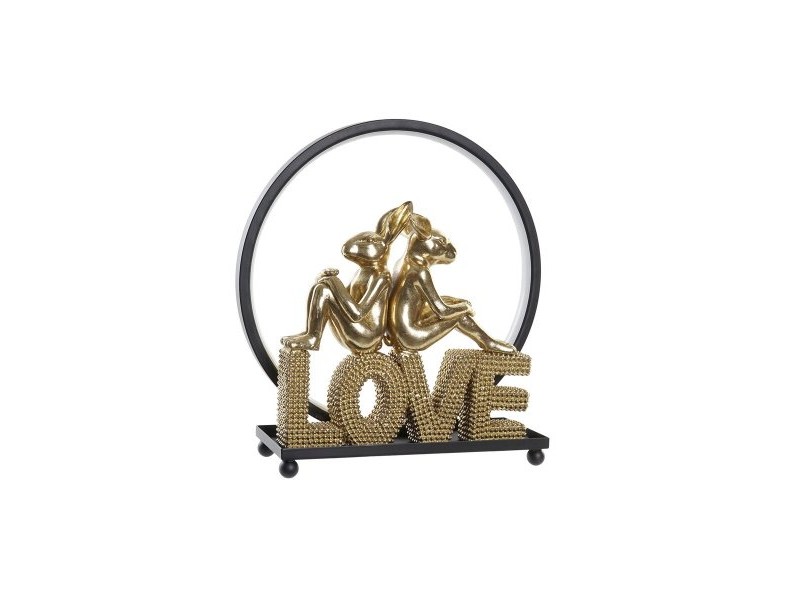 Ярка декорация DKD Home Decor Love Смола Заек love 30 x 11 x 31,5 cm