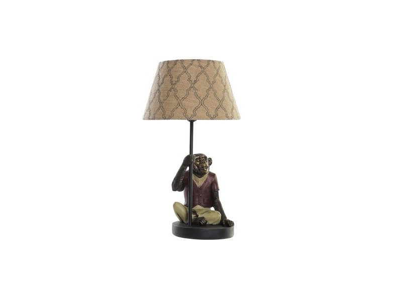 Настолна лампа DKD Home Decor Кафяв Многоцветен Колониален 220 V 50 W Маймуна (27 x 25 x 44,5 cm)