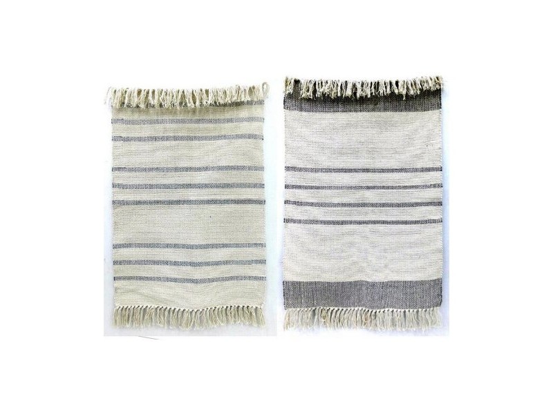 Килим DKD Home Decor 200 x 290 x 0,75 cm Сив полиестер Бял Ресни Boho (2 броя)