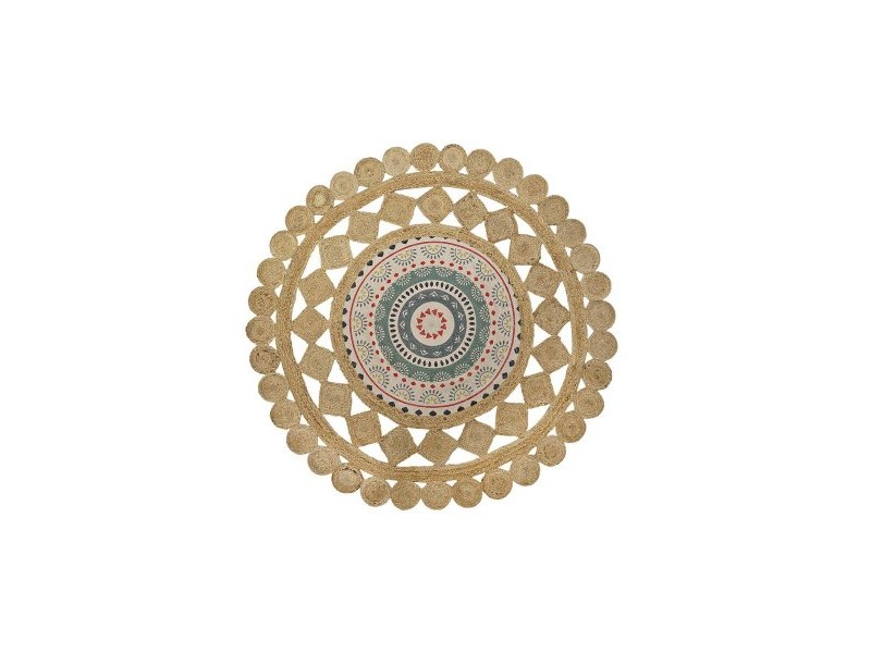Килим DKD Home Decor Кафяв Многоцветен (120 x 120 x 0,75 cm)