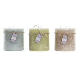 Свещ DKD Home Decor Ванилия Восък Основен (12 x 12 x 12 cm) (3 броя)