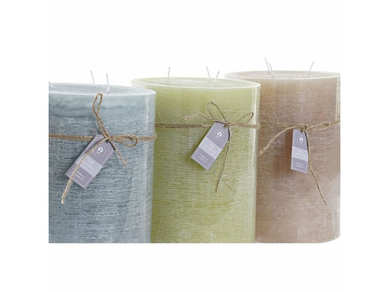 Свещ DKD Home Decor Ванилия Восък (3) (3 Части)