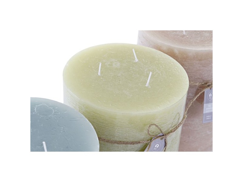 Свещ DKD Home Decor Ванилия Восък (3) (3 Части)