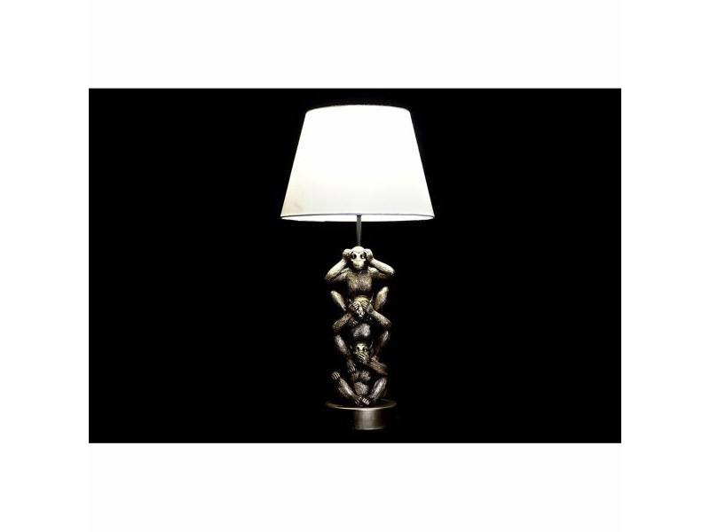 Настолна лампа DKD Home Decor Златен Бял Колониален 220 V 50 W Маймуна (30 x 30 x 61 cm)