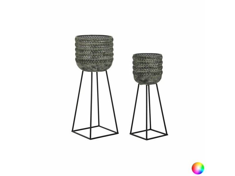 Комплект саксии DKD Home Decor Износени 32 x 32 x 84 cm Метал (2 броя)